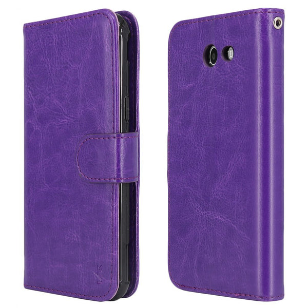 Samsung Galaxy J7 V / J7 2017 / J7 Prime / J7 Perx / J7 Sky Pro / Galaxy Halo Case, LK Luxury PU Leather Wallet Flip Protective Case Cover with Card Slots and Stand