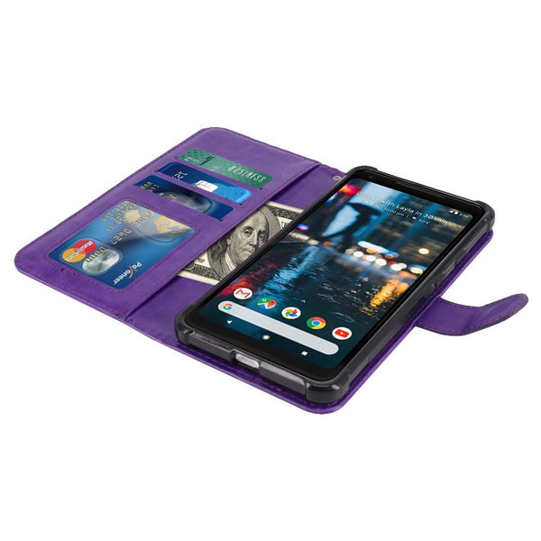 Google Pixel 2 XL Case, LK Luxury PU Leather Wallet Flip Protective Case Cover with Card Slots & Stand For Google Pixel 2 XL