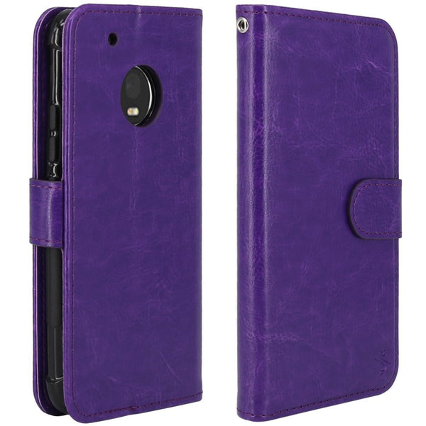 Moto G5 Plus Case, LK Luxury PU Leather Wallet Flip Protective Case Cover with Card Slots and Stand for Motorola Moto G Plus (5th Generation)