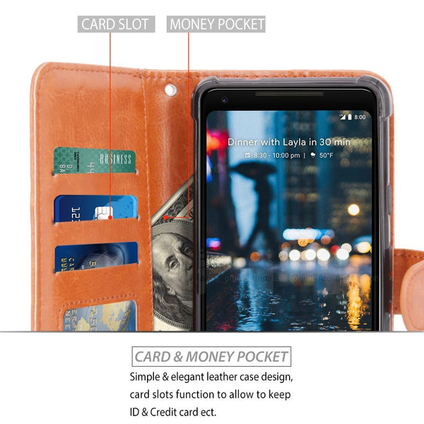 Google Pixel 2 XL Case, LK Luxury PU Leather Wallet Flip Protective Case Cover with Card Slots & Stand For Google Pixel 2 XL