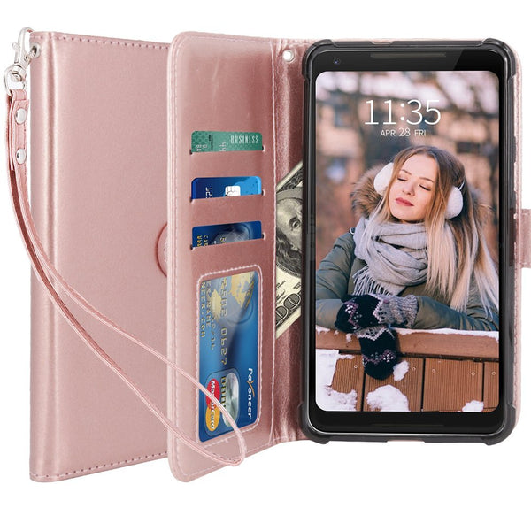 Google Pixel 2 XL Case, LK Luxury PU Leather Wallet Flip Protective Case Cover with Card Slots & Stand For Google Pixel 2 XL