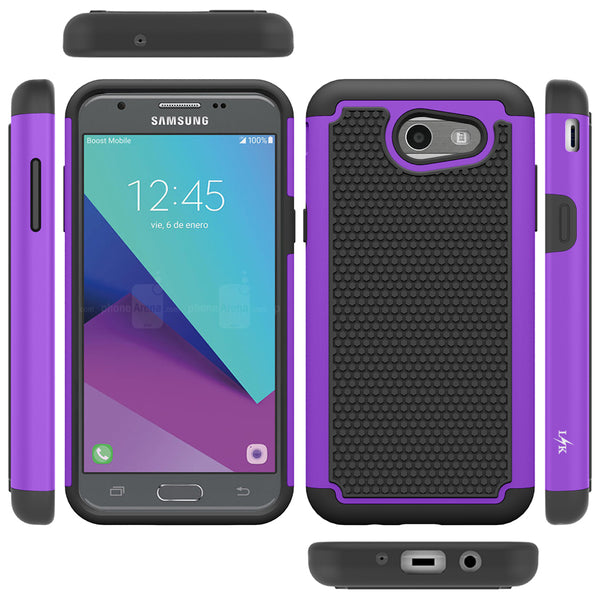 Samsung Galaxy J3 Emerge / J3 2017 / J3 Prime / J3 Mission / J3 Eclipse / J3 Luna Pro / Sol 2 / Amp Prime 2 / Express Prime 2 Case, LK Hybrid Armor Defender Protective Case Cover