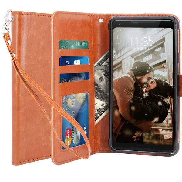 Google Pixel 2 XL Case, LK Luxury PU Leather Wallet Flip Protective Case Cover with Card Slots & Stand For Google Pixel 2 XL