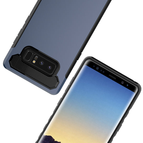 Galaxy Note 8 Carbon Fiber Case,  Shock Absorption Hybrid Armor Defender Protective Case