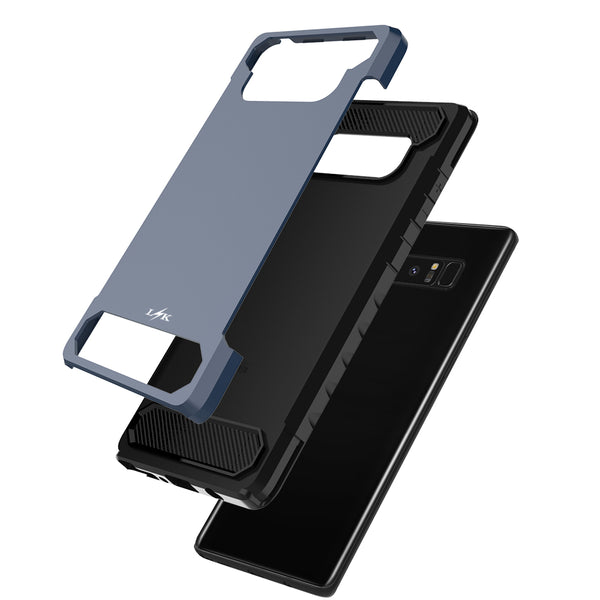 Galaxy Note 8 Carbon Fiber Case,  Shock Absorption Hybrid Armor Defender Protective Case