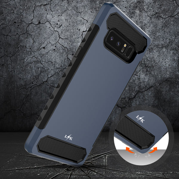 Galaxy Note 8 Carbon Fiber Case,  Shock Absorption Hybrid Armor Defender Protective Case