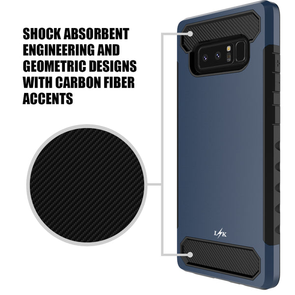 Galaxy Note 8 Carbon Fiber Case,  Shock Absorption Hybrid Armor Defender Protective Case