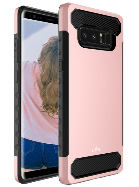 Galaxy Note 8 Carbon Fiber Case,  Shock Absorption Hybrid Armor Defender Protective Case