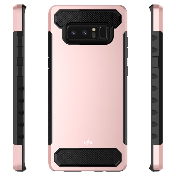 Galaxy Note 8 Carbon Fiber Case,  Shock Absorption Hybrid Armor Defender Protective Case