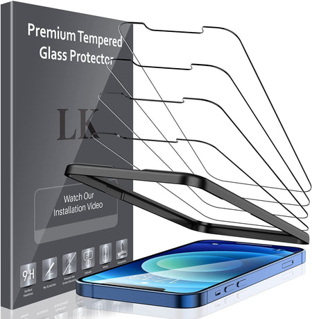 LK 2 Pack iPhone 13 Pro Max Screen Protector, Gen 2.0 Tempered Glass Screen Protector for 13 Pro Max 5G, Military-Grade Shatterproof Material, Eyecare, Ultra Touch Sensitive, Alignment Frame, 6.7-inch