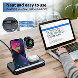 LK Wireless Charger,Upgraded 4 in 1Wireless Charger station,15W Fast Wireless Charger Stand Compatible With iPhone 13/12/11/XR/X/8 Series/iWatch 1-7/AirPods Tidy Storage