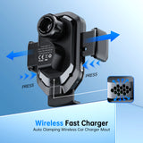 LK Wireless Car Charger,15W Auto-Clamping Wireless Car Charger Mount,Air Vent Phone Holder Compatible with iPhone 13/13 Mini/13 Pro/13 Pro Max/12/11/X/XR/8/8 Plus