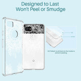 K&L White Henna Mandala Floral Lace Clear Design Case for Google Pixel 2 XL