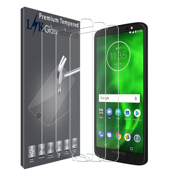 [3 Pack] LK for Motorola Moto G6 Screen Protector, [Japan Tempered Glass] 9H Hardness with Lifetime Replacement Warranty