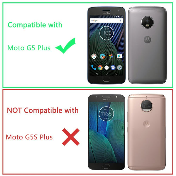 Moto G5 Plus Case, LK [Shock Absorption] Drop Protection Hybrid Armor Defender Protective Case Cover for Motorola Moto G Plus (5th Generation) - Black