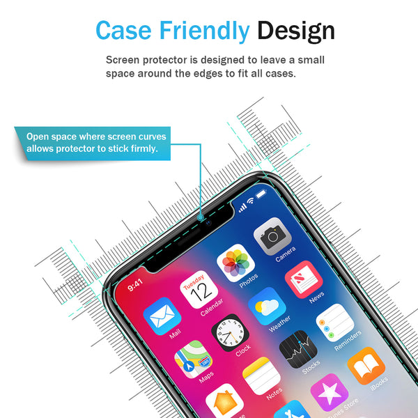 iPhone X Screen Protector, [Tempered Glass] with Lifetime Replacement Warranty