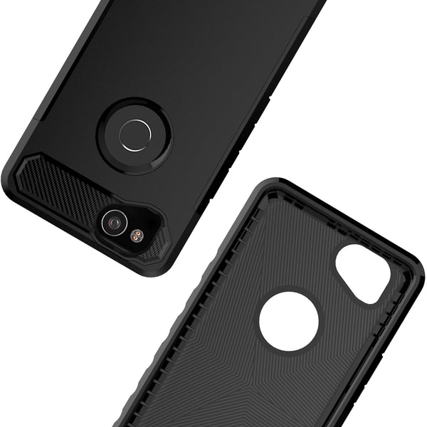 Google Pixel 2 XL Case, LK [Carbon Fiber] Shock Absorption Hybrid Armor Defender Protective Case Cover for Google Pixel 2 XL