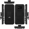 Galaxy S8 Case, LK [Heavy Duty] Black Armor Holster Defender Full Body Protective Hybrid Case Cover with Belt Clip