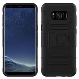 Galaxy S8 Case, LK [Heavy Duty] Black Armor Holster Defender Full Body Protective Hybrid Case Cover with Belt Clip
