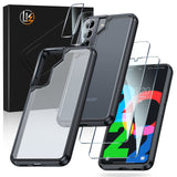 LK Case for Samsung Galaxy S22+, Military Grade Shockproof Phone Case, Translucent Matte Phone Case with 2 Packs Screen Protector, Hard PC Back with Clear Bumper Case, Anti-slip